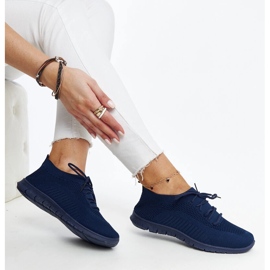 Zahira navy blue fabric sneakers 1