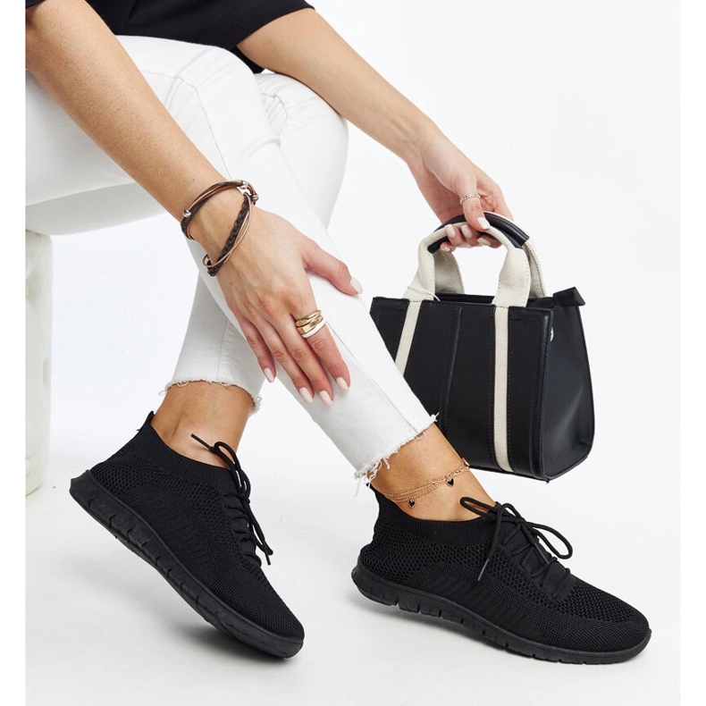 Zahira black fabric sneakers 1