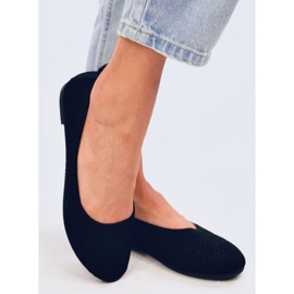 Newey Black knitted ballet flats 2