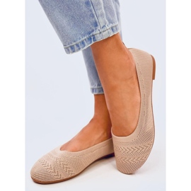 Newey Beige knitted ballet flats 1