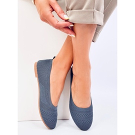 Newey Blue knitted ballet flats 1