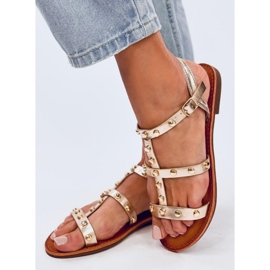 Sandals with Neha Gold studs golden 2