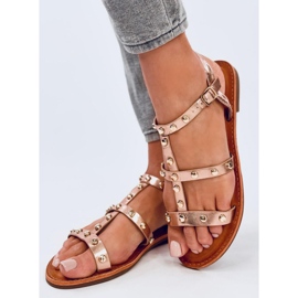 Sandals with Neha Champagne studs pink 2