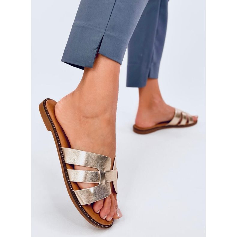 Charnes Gold women's flip-flops golden 2