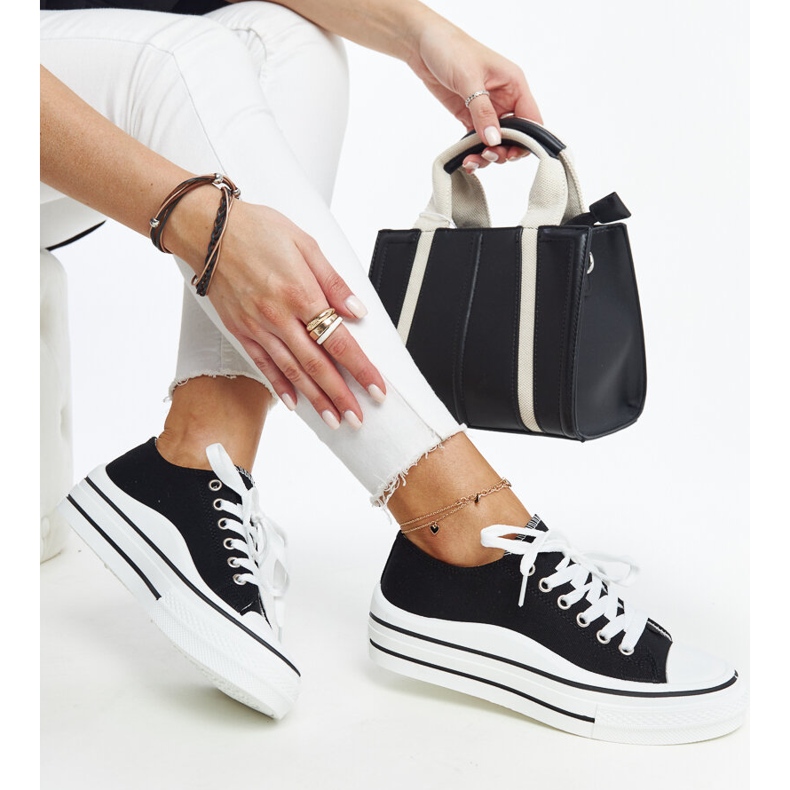 Dima black sneakers with a thick sole 1