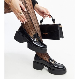 Vinceza black patent high-heeled shoes 1