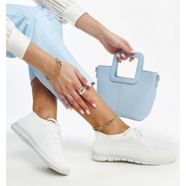 Zahira white fabric sneakers 1