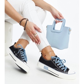 Black sneakers with colorful laces Jadranka 1