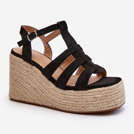 Wedge sandals with braid, Black Gnosis 2