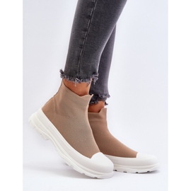 Women's Slip-On Sock Boots, Brown Ilanae 2