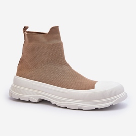 Women's Slip-On Sock Boots, Brown Ilanae 1