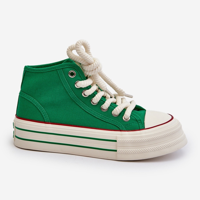 Women's Platform Sneakers Green Aineri 2