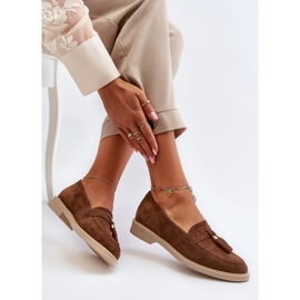 Zazoo 3420 Women's Suede Loafers with Flat Heels, Brown 2 Zazoo 3420 Women's Suede Loafers with Flat Heels, Brown 2