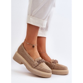 Zazoo 3429/W Women's Suede Moccasins With Decoration, Beige 2