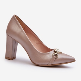 Zazoo 2453/OS Leather Pumps On A Heel With A Heart, Pearl pink 2 Zazoo 2453/OS Leather Pumps On A Heel With A Heart, Pearl pink 2
