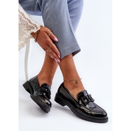 Lacquered Women's Moccasins With Decoration S.Barski HY371A black 1