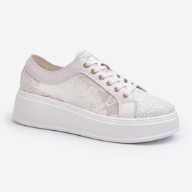 S.Barski Lace women's lace sneakers on the platform S. Barski HY51-059 White 2 S.Barski Lace women's lace sneakers on the platform S. Barski HY51-059 White 2