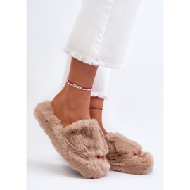 Women's Beige Fur Slippers Stepia 2