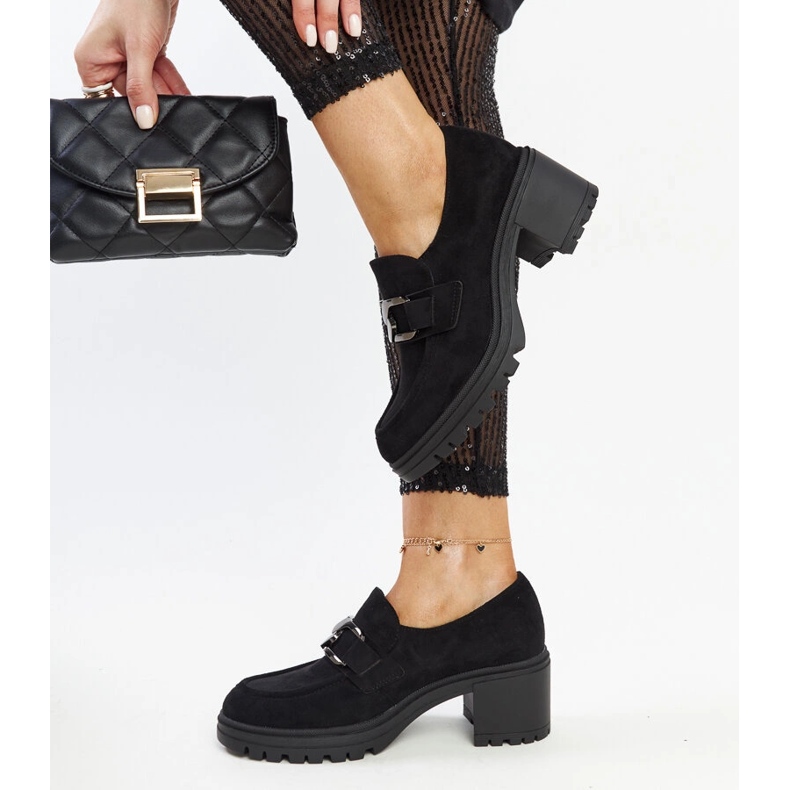 Black shoes with a leather insert from Vinceza 1