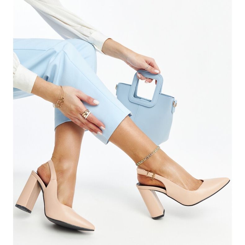 Beige Wechsler open-toe pumps 1