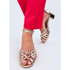 Kermel Gold low heel sandals golden 1