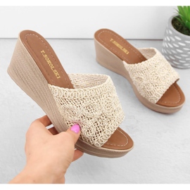 Women's beige wedge sandals T.Sokolski 321 1