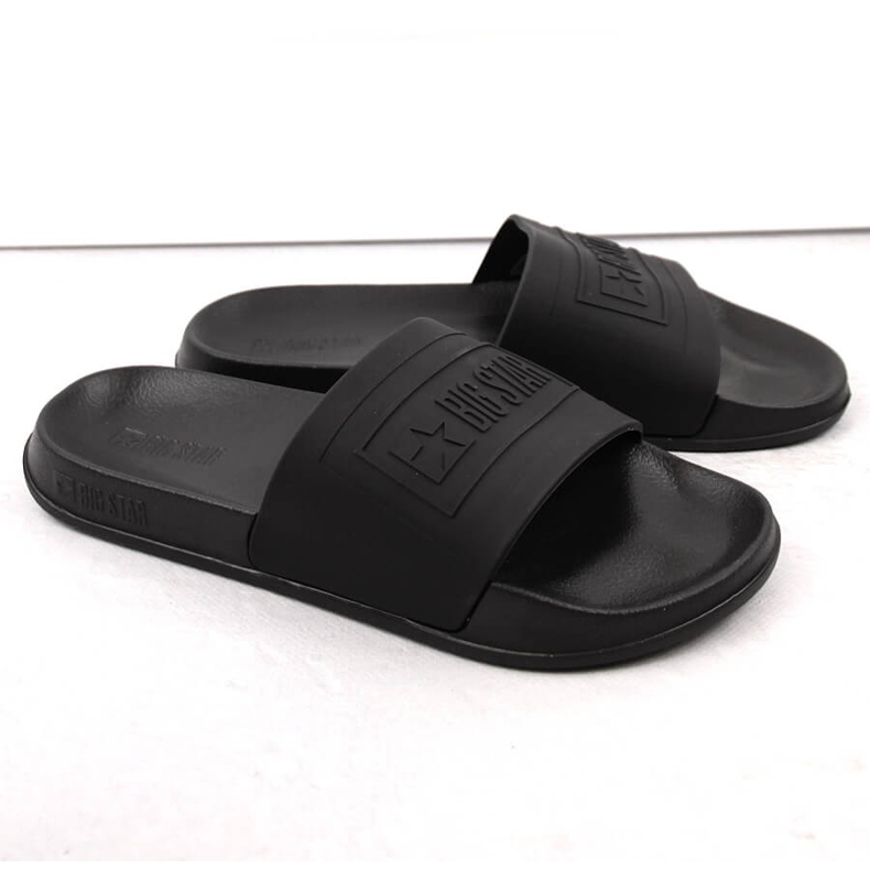 Men's black pool beach flip-flops Big Star NN174649 1
