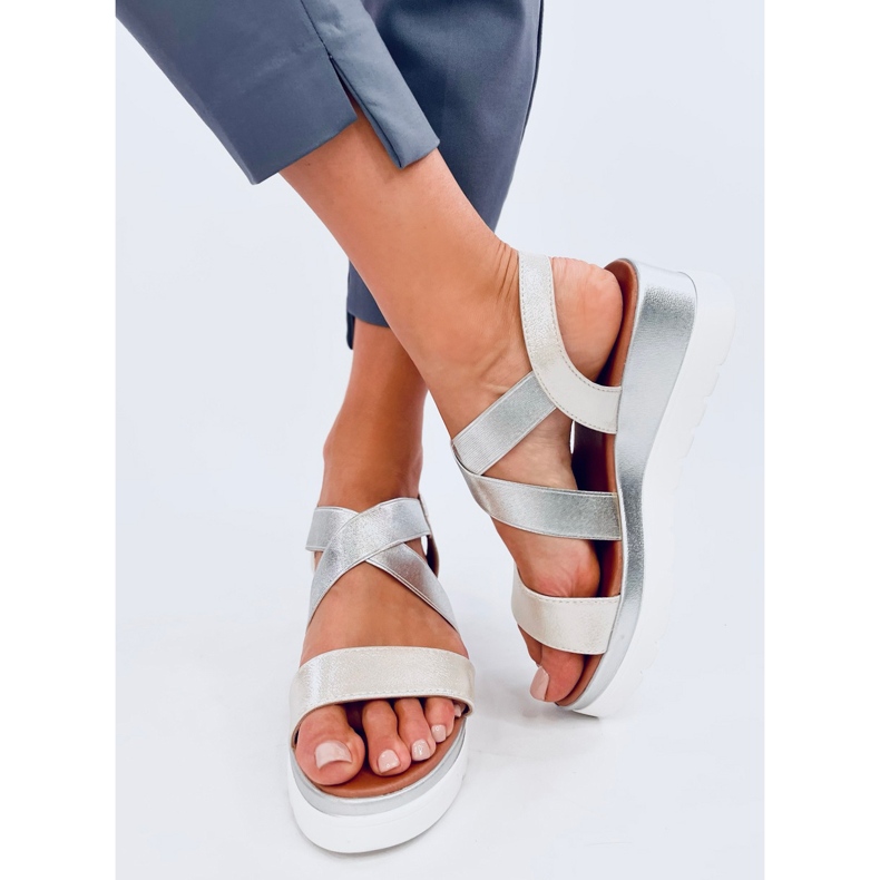 Caden Silver wedge sandals 1