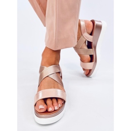 Caden Champagne wedge sandals pink 1