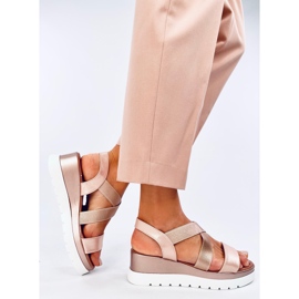 Caden Champagne wedge sandals pink 2
