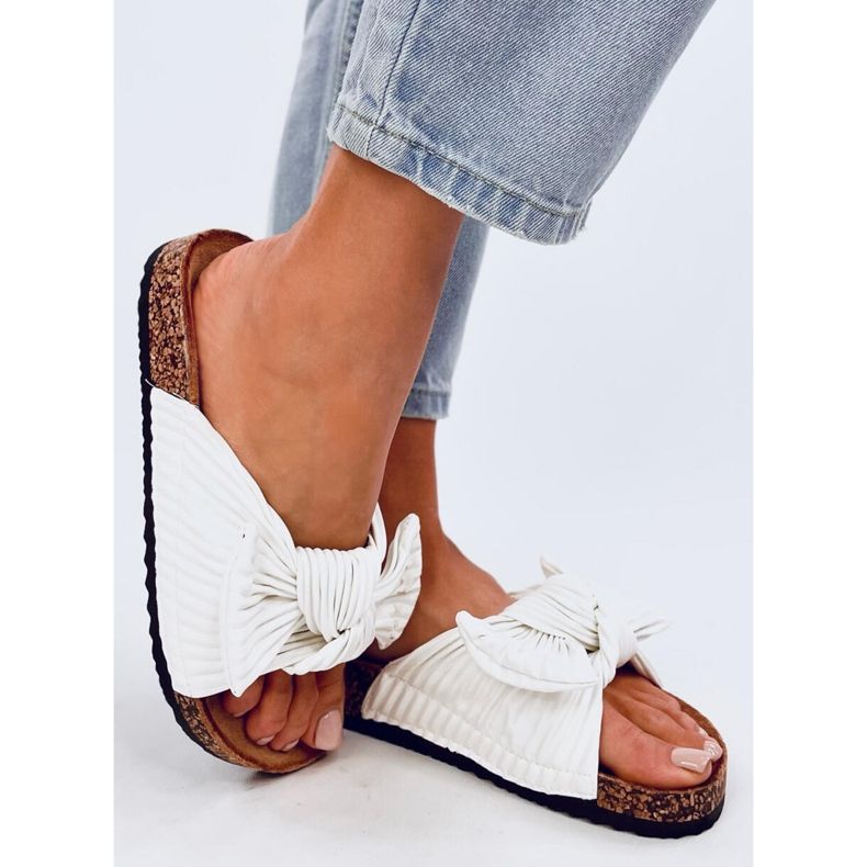 Moss White cork slippers 2