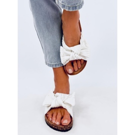 Moss White cork slippers 1