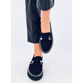 Sheady Black suede moccasins with high sole 1