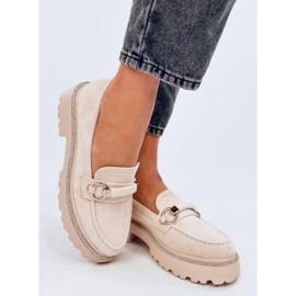 Sheady Beige suede high sole moccasins 2