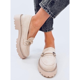 Sheady Beige suede high sole moccasins 1