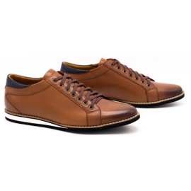 Olivier Men's leather shoes 7008KB brown 2