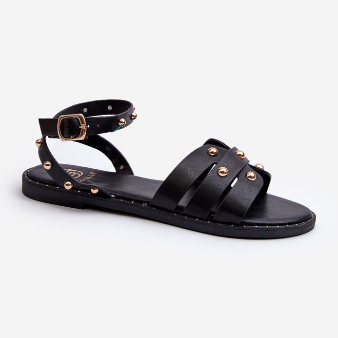 Ianaera Decorated Women's Flat Sandals Black 1 Ianaera Decorated Women's Flat Sandals Black 1