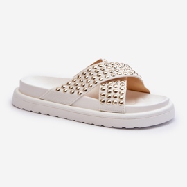 Women's Decorated Platform Flip-Flops White Niraela 1