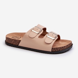 Beige Women's Flip-Flops With Buckles Oliena 1