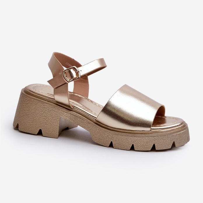 Women's Chunky Heel Sandals, Gold Dottiassa golden 1 Women's Chunky Heel Sandals, Gold Dottiassa golden 1