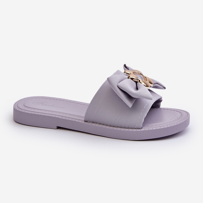 Lavender Women's Flip Flops With Bow Arsicada purple 1