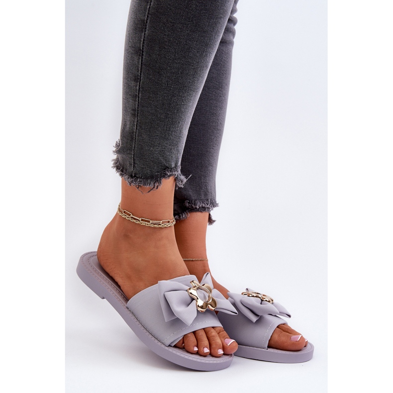 Lavender Women's Flip Flops With Bow Arsicada purple 2