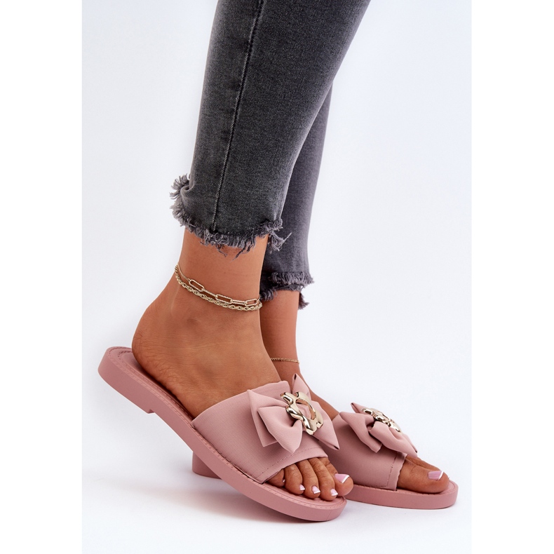 Women's Flip-Flops With a Bow, Pink Arsicada 2