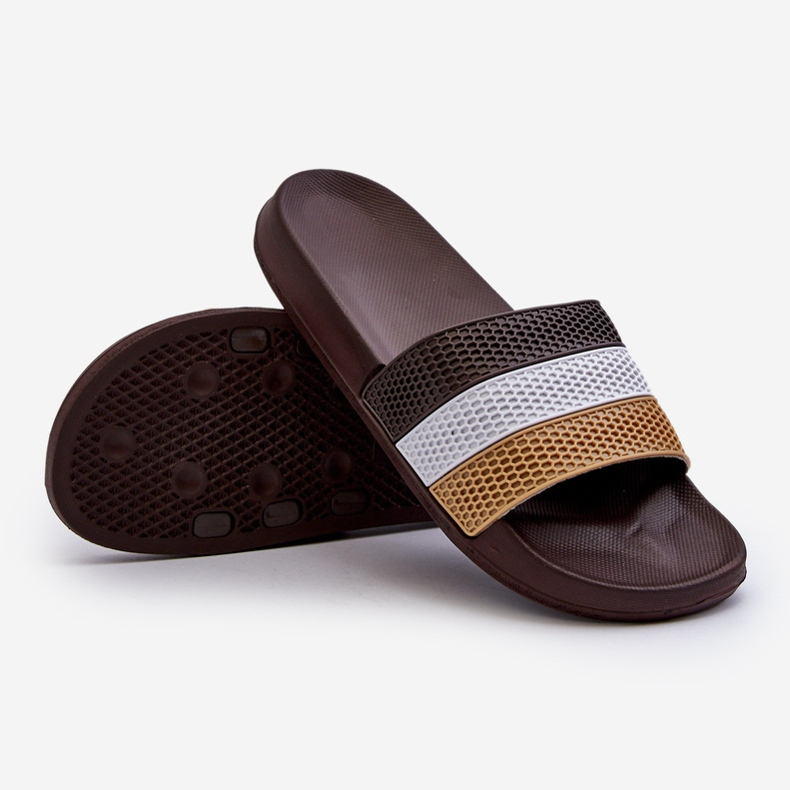 Classic Men's Flip-Flops With Straps, Brown Sylri 1