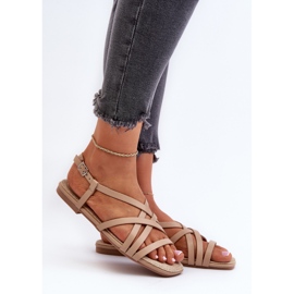 Big Star Women's Flat Sandals NN274012 Beige 2 Big Star Women's Flat Sandals NN274012 Beige 2