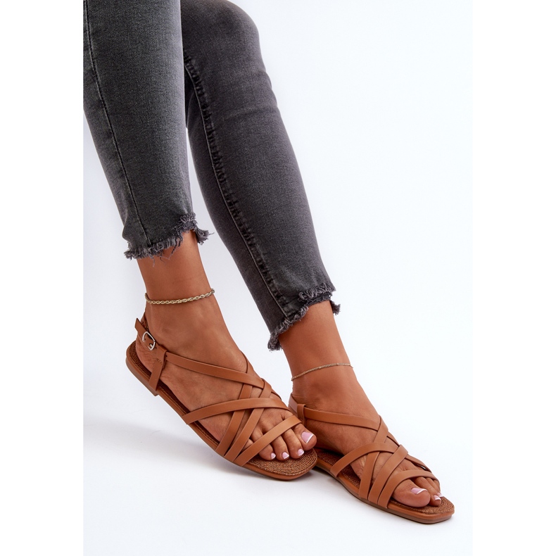 Big Star Women's Flat Sandals NN274013 Camel brown 1