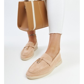 Beige moccasins with a metal pendant from Fiorano 2