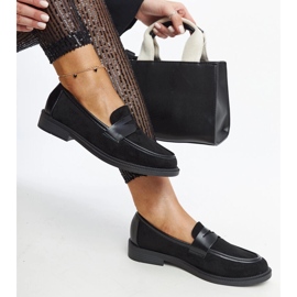 Black suede Floretta loafers 1