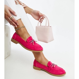 Dark pink moccasins with a decorative bow by Endike 1