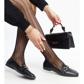 Black moccasins with Areebah buckle 1